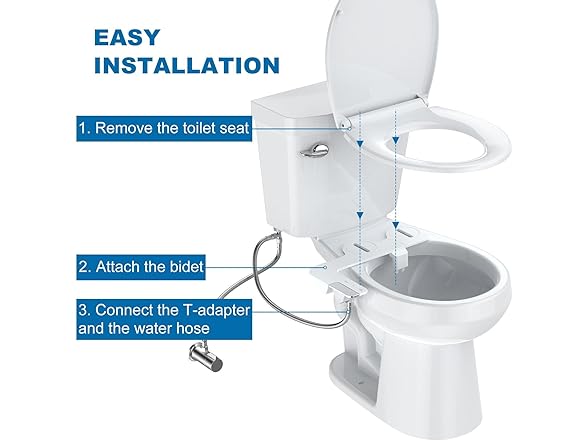 Bidet Attachment for Toilet Seat, Dual Nozzle Rear