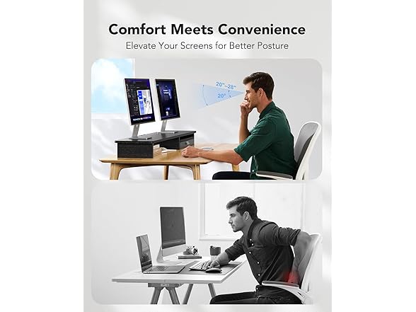 HUANUO Large Dual Monitor Stand