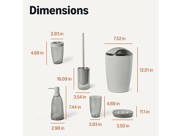 Amazon Basics 6-Piece Bathroom Accessory