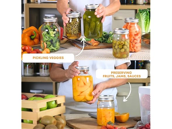 FastRack Regular Mouth Glass Mason Jars 2PK