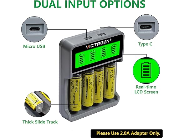 VICTAGEN Victagen_Combo 18650 Battery Charger Combo