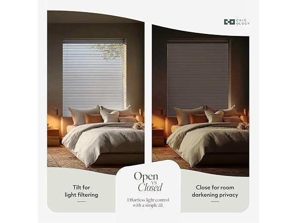 CHICOLOGY Cordless Mini Blinds for Indoor, 27" W x 48" H