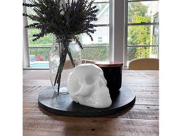 Wick Works Glass Skull Candle