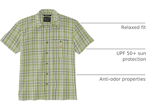 Carhartt Mens Plaid Shirt Green (L)
