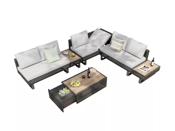 Coolbibila Gray 6pc Wicker Patio Sofa Set