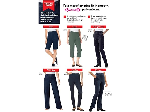 Woman Within Women (14 Tall) Fineline Jeans