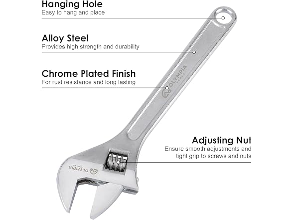 Olympia Tools 12" Adjustable Wrench