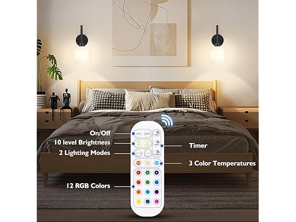 Wireless Rechargeable Wall Sconce Set of Two