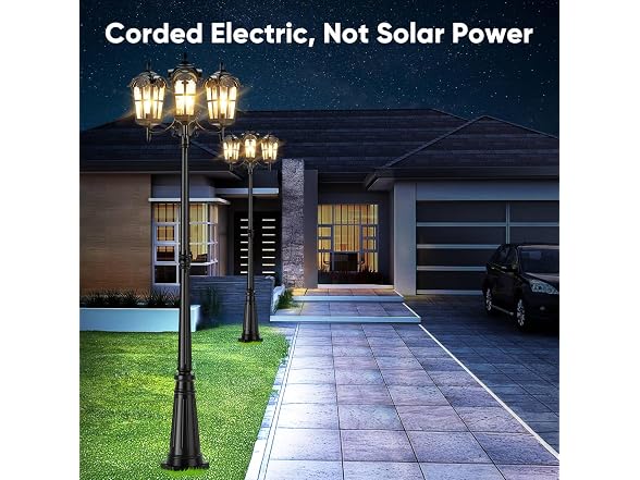 Lamp Posts Outdoor Lighting, Hardwired Outdoor Post Lights, Black