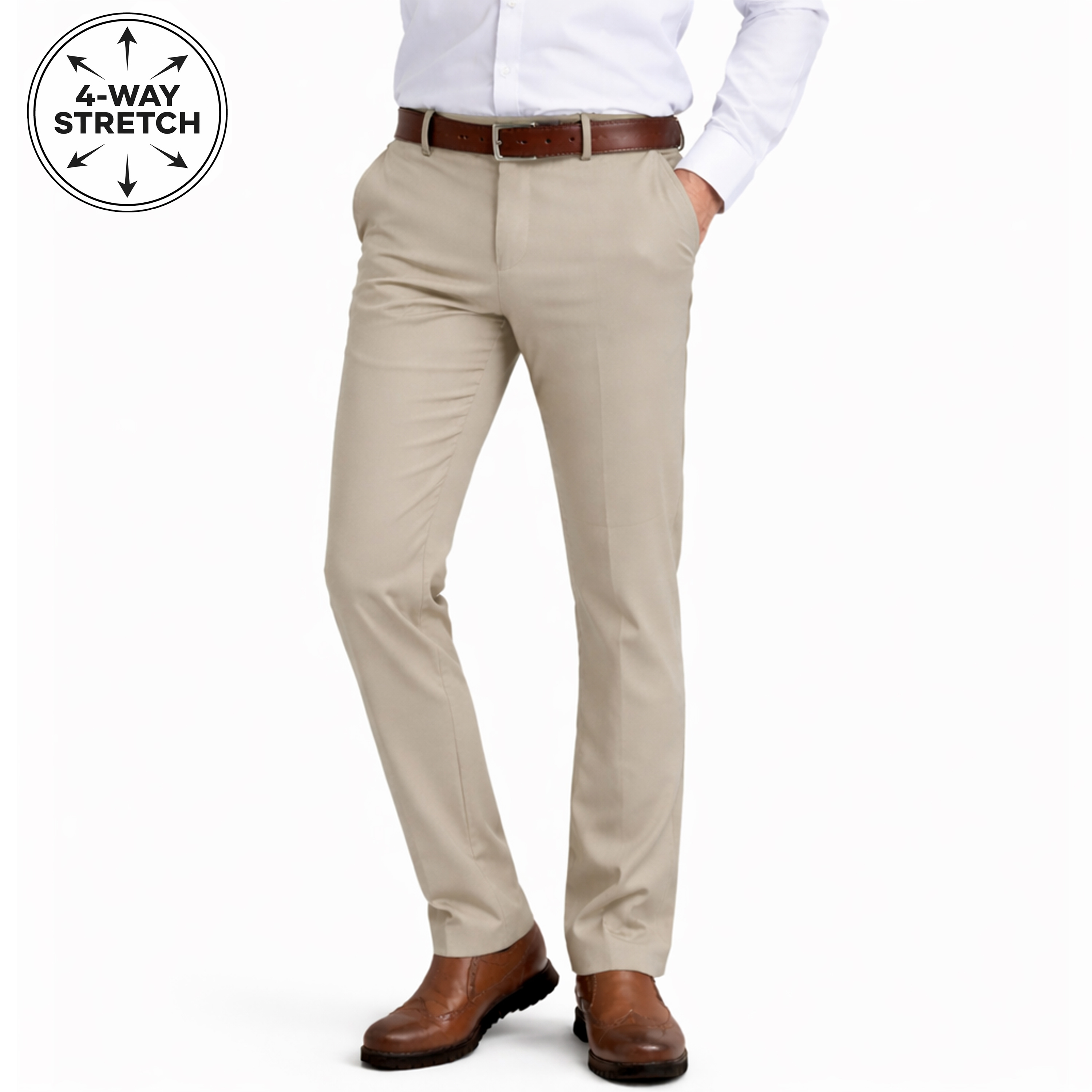 2Pk Asst Mens Slim Stretch Dress Pants - Gallery 16