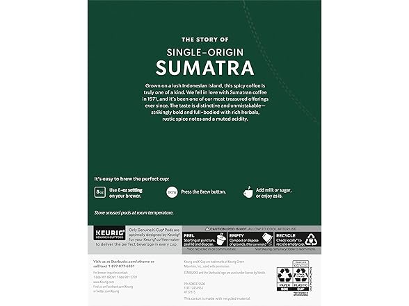 Starbucks Sumatra K-Cup, 24 Ct
