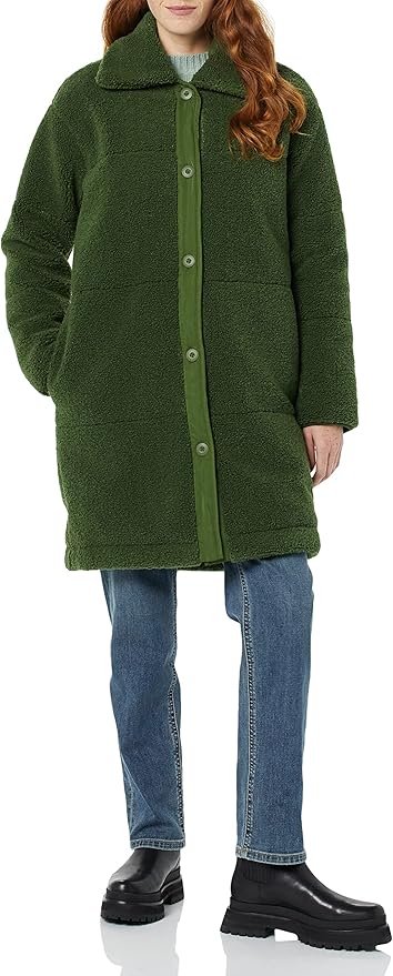 AE Womens Oversized Teddy Sherpa Coat - Gallery 9