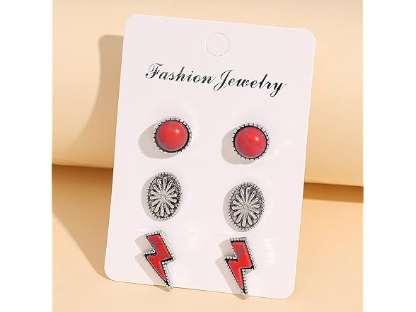 Lightning Bolt Stud Turquoise Earrings