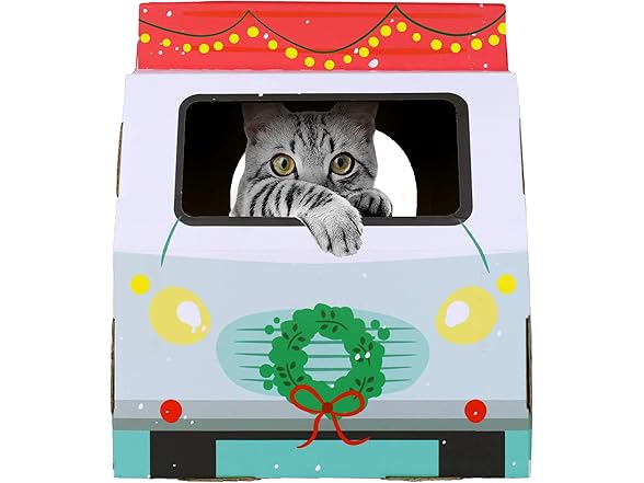American Cat Club Christmas Cat House and Scratcher