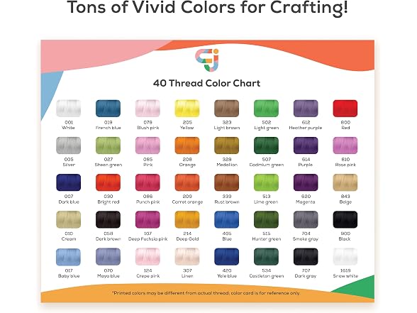 JumblCrafts Embroidery Thread Kit, 40 Large