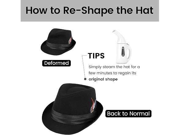 Simplicity Men (OS) Lightweight Fedora Trilby Hat