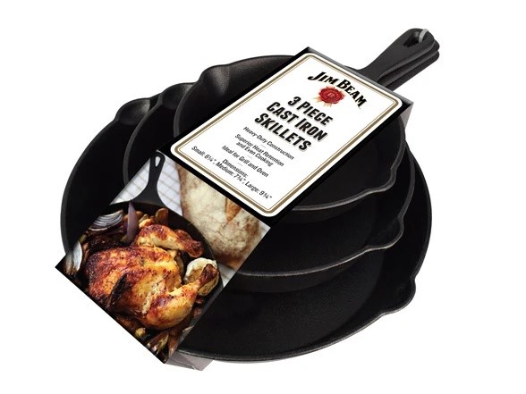 Jim Beam Cast Iron 3 Piece Skillet