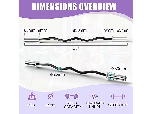Olympic Barbell Curl EZ Bar 4ft 300lbs Capacity