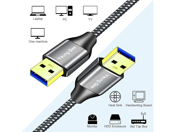 Yeung Qee USB 3.0 A to A Male Cable 6 Disk