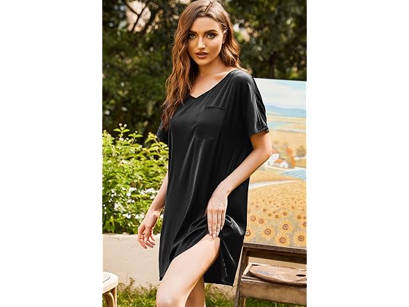 Ekouaer Women (S) Satin Nightgowns V Nightshirts