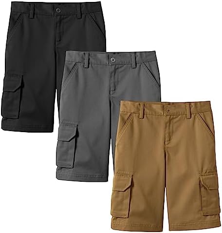 3PK Boys Stretch Cotton Cargo Shorts