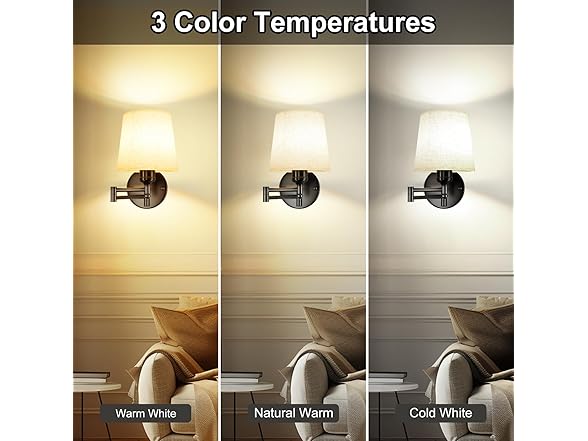 Frideko Swing Arm Rechargeable Wall Sconces Set