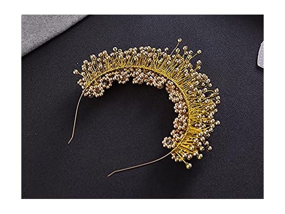 NSLS Beaded Crown Headband Gold