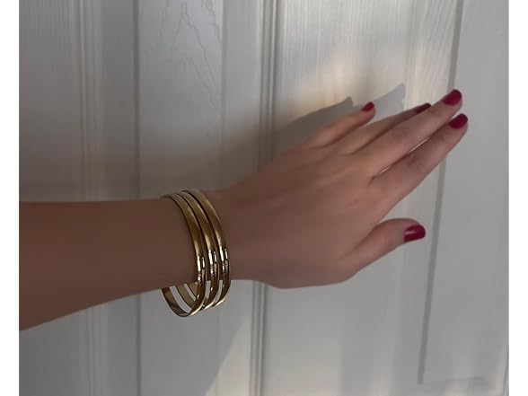 Gold Tone Bangle Bracelet Set