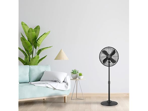 Good Housekeeping Matte Black 16" Pedestal Fan