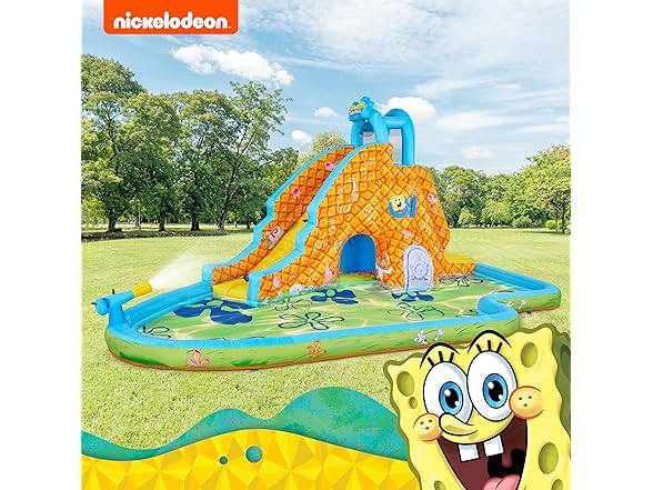 SUNNY&FUN Spongebob Deluxe Inflatable Water Slide Park
