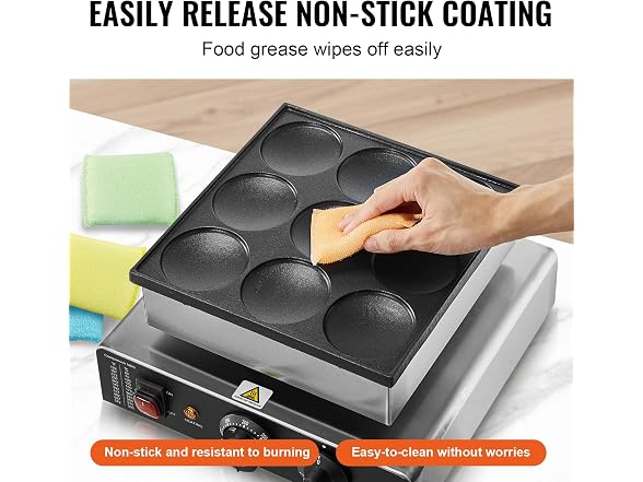 VEVOR Dutch Pancake Maker, 9PCS 76mm