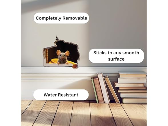 STIXORAMA 3D Mouse Hole Wall Sticker