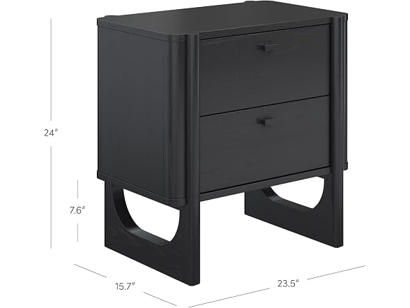 Nathan James Solace Mid Century Modern 2 Drawer Nightstand