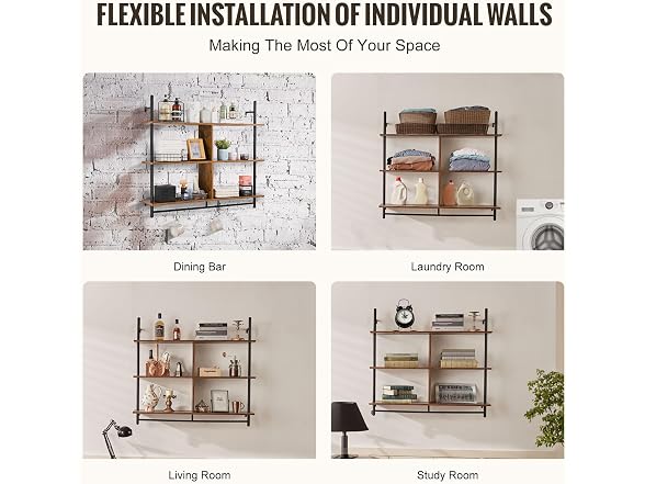 Industrial Pipe Shelf, 3 Tier 41.5x9.84in