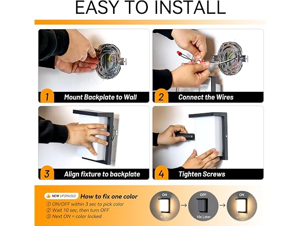 Tesjaso Modern Outdoor Wall Lights 3CCT