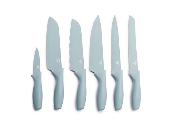 GreenLife 6Pc Kitchen Knife Set, Blue