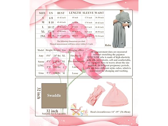 QTECLOR Mommy Robe for Maternity