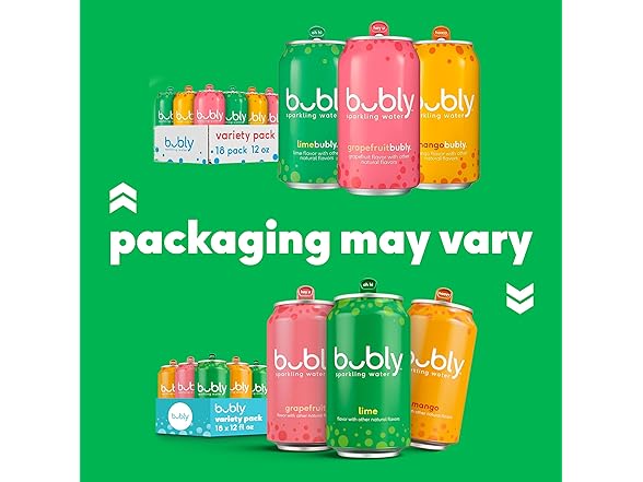18PK bubly, 3 Flavor Variety Pack