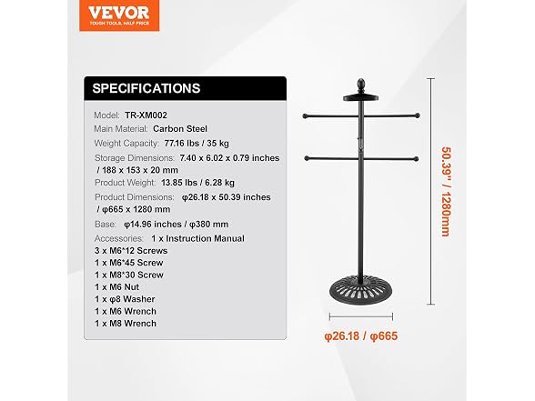 Towel Rack, 3 Bars Outdoor Towel Holder