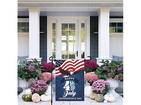 Meltelof Happy 4th of July Garden Flag