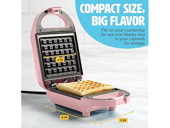 Tasty Mini Nonstick Waffle Maker Pink