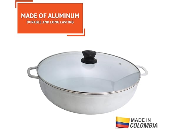 IMUSA Caldero Stock Pot with Glass Lid 11QT