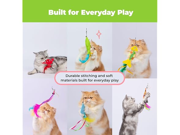 Catify Interactive Teaser Cat Wand Toy - Meow Chase Playset