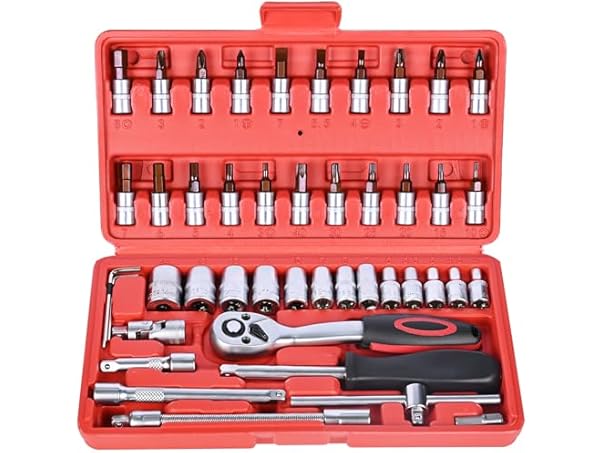 $17.99, Was $29.99, 40% Off! 46 Pieces Ratchet Wrench Set dealfomo