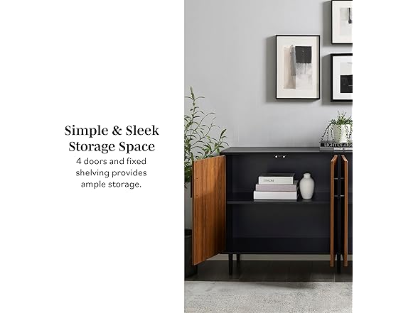 Walker Edison Fehr Modern 4 Door Bookmatch Buffet