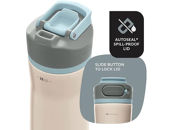Contigo Stainless Steel Filter Water Bottle, 24 oz, Salt