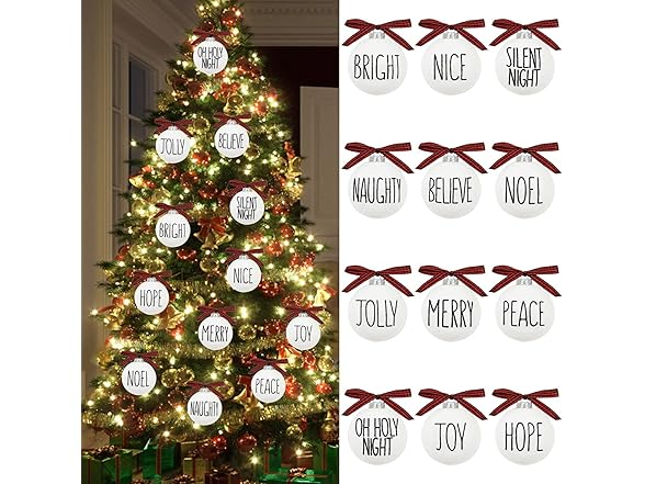 Wtosuhe 12PC Christmas Ball Ornaments