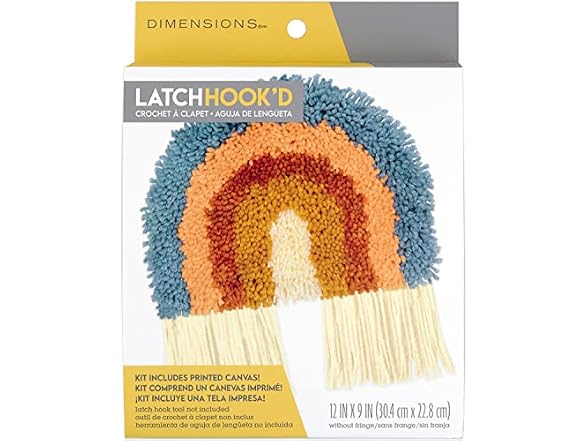 Dimensions Colorful Rainbow Beginner Latch Hook Kit