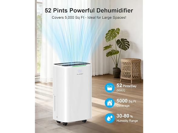 Pluscent 52 Pints Large Dehumidifier