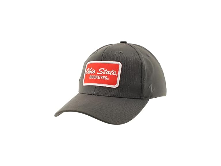 ZHATS Men's Standard NCAA Officially Licensed Fitted Hat ZH Patch Brick Charcoal, Grey, Large